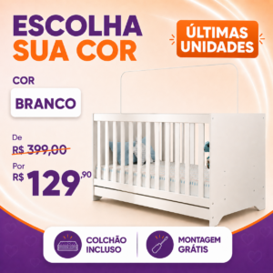 FRETE GRÁTIS - Berço 3 em 1 com Colchão D18 Incluso Multimóveis MP0527C